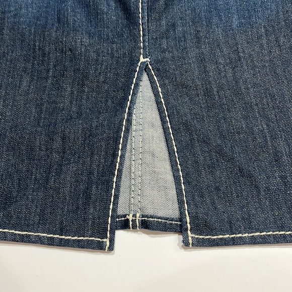 NEW True Religion Pencil Denim / White Stitch Skirt SZ-26 - Picture 7 of 10